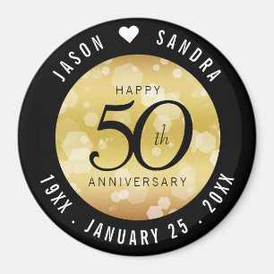 Aimant Elegant 50th Golden Wedding Anniversary
