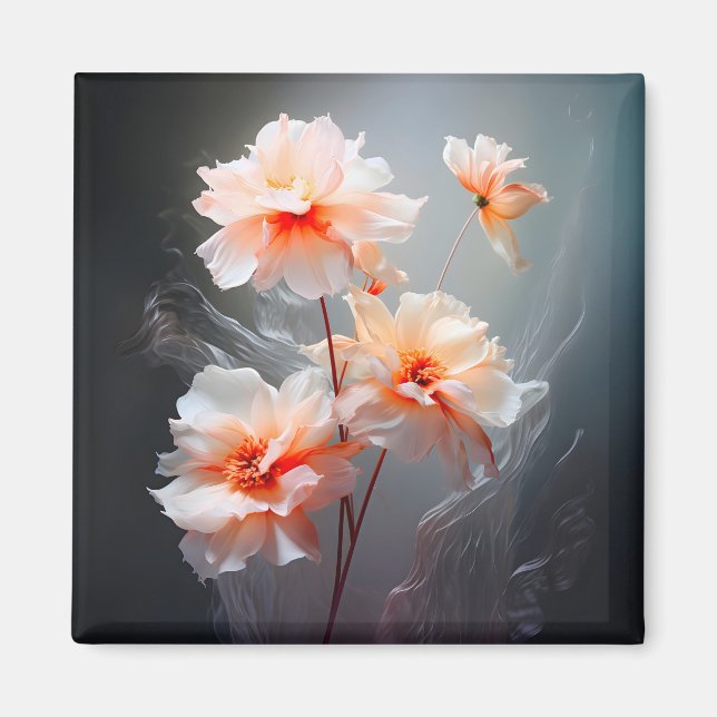 Aimant Elegant Abstract Blush Flower Misty Flow (Devant)
