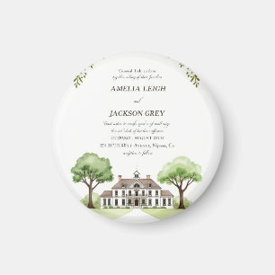 Aimant Élégant Aquarelle Mariage Propriété florale