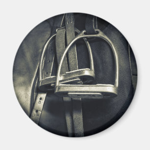 Aimant Élégant bâton d'argent sur selle d'équitation angl