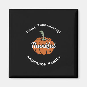 Aimant Elegant Black Happy Thanksgiving