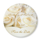 Elégant Blanc - crème roses Enregistrer la date