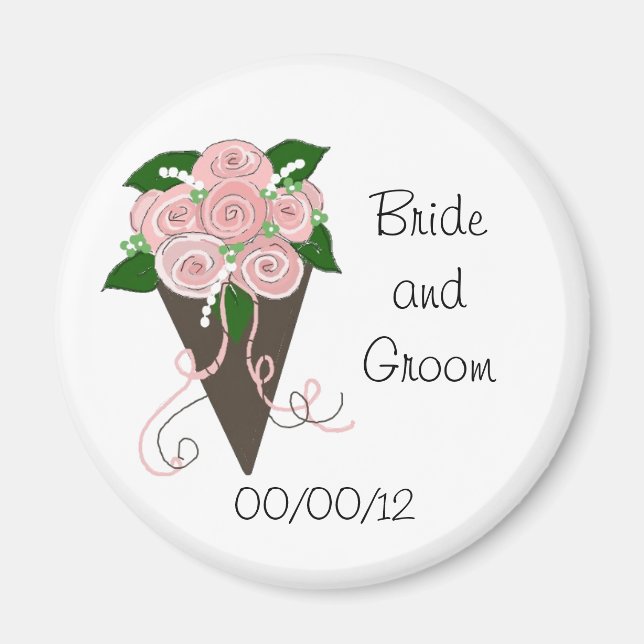Aimant Élégant bouquet de mariage Save the Date (Devant)