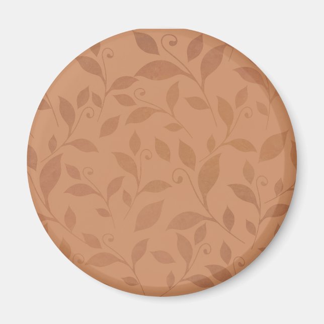 Aimant Elegant Brown Abstract Autumn Leaves Pattern (Devant)