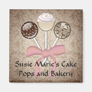 Aimant Élégant cacao Damask Cake Pop