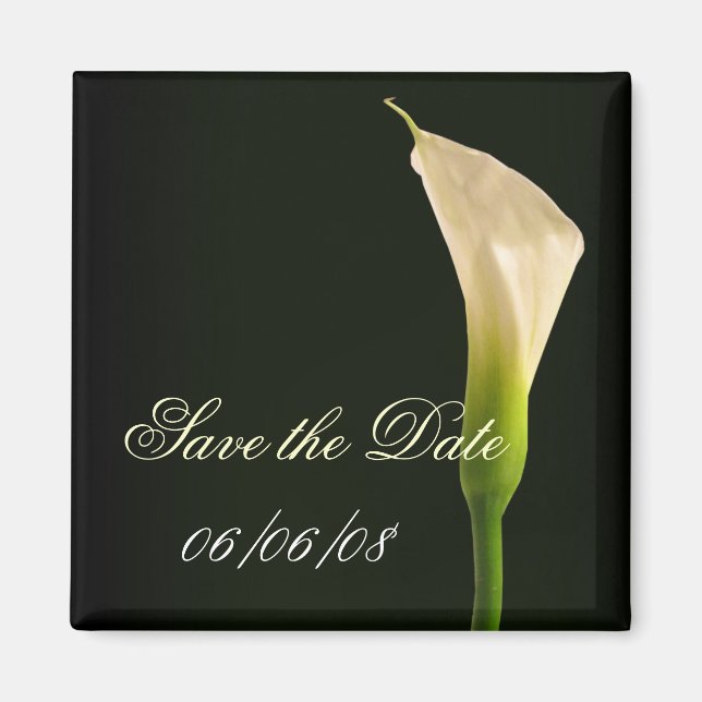 Aimant Elégant calla lily enregistrer la date (Devant)