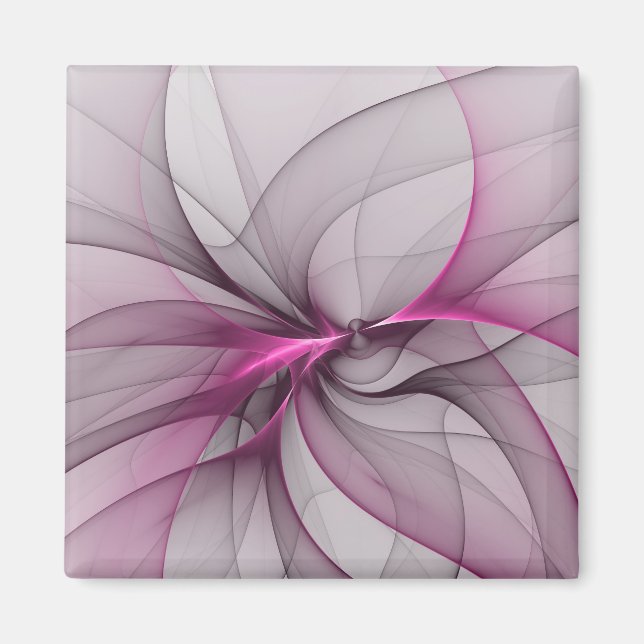 Aimant Élégant Chaos Moderne Art Fractal Abstrait Rose (Devant)
