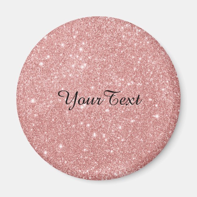 Aimant Elégant Chic Luxury Faux Parties scintillant Rose  (Devant)