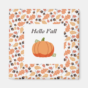 Aimant Élégant Citrouille Automne avec Motif Feuilles Aut