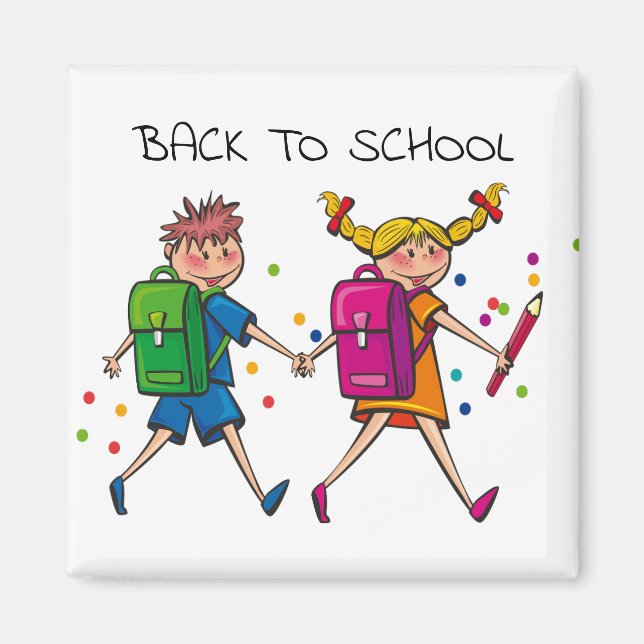 Aimant Élégant Cute Belle Retour À L'École Coloré (Devant)