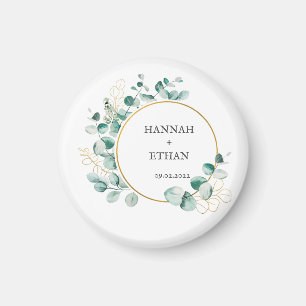 Aimant Élégant Eucalyptus Végétal Doré Personnalisé  