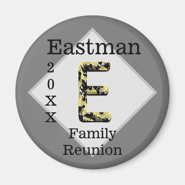 Aimant Elegant Family Reunion Keepsake Letter E Monogram (Devant)