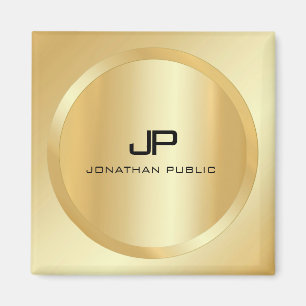 Aimant Elégant Faux Gold Monogramme Moderne Modèle person