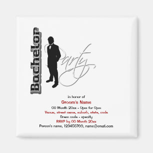 Aimant Élégant formel de partie de mâle de célibatair