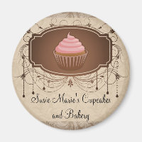 Elégant Glamor Mocha Damask Cupcake Design