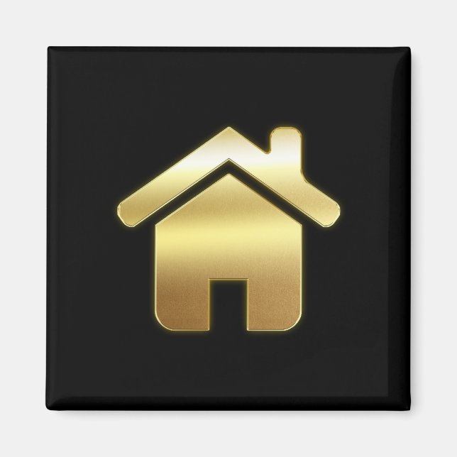 Aimant Elegant Gold House Symbole Real Estate Design (Devant)