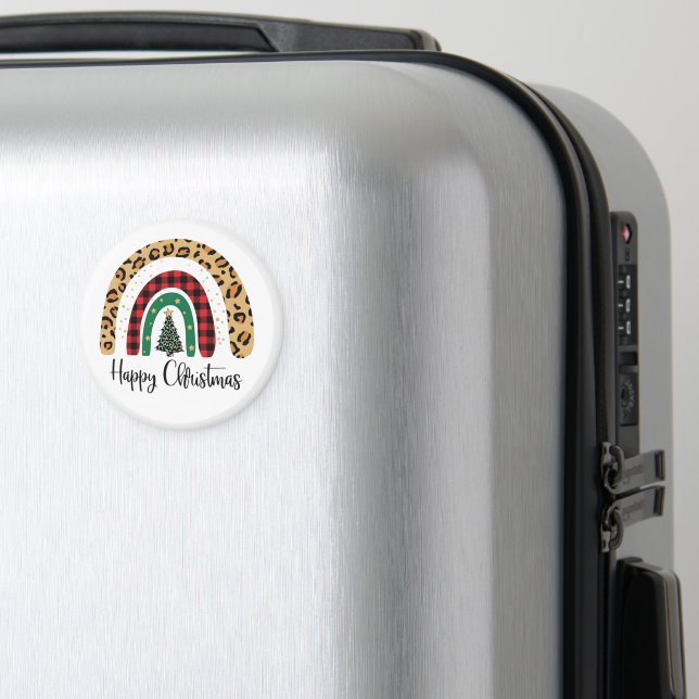 Aimant Elegant Happy Christmas Text Art Tree (In Situ (Bagages))