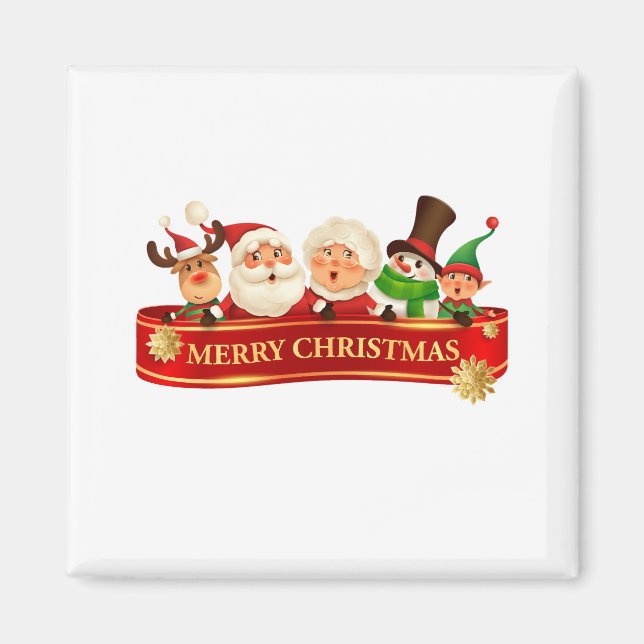 Aimant Élégant joyeux Joyeux Noël, Bonne Année (Devant)
