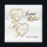 Aimant Élégant Mariage blanc de mariée et de chambre Keep<br><div class="desc">Le Mariage Favorise Les Magnets. Un Mariage Jour Garder de la Mariée et de la Salle prêt à personnaliser. Si besoin est... vous pouvez supprimer tout le texte et recommencer à neuf avec vos propres choix de texte, de couleur et de police avec la zone de l'outil de design Zazzle....</div>