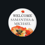 Aimant Élégant Mariage de monogramme de fleurs rouges de<br><div class="desc">Faites de votre fête mariage une expérience inoubliable grâce à ce magnifique aimant à fleurs rouge pavot doté d'un monogramme personnalisé. Ce mariage dynamique et élégant allie la beauté audacieuse des coquelicots rouges à des lettres personnalisées sophistiquées, créant un souvenir que les invités présenteront fièrement et trésor pour les années...</div>