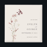 Aimant Elégant minimal Boho Floral Wedding Enregistrer la<br><div class="desc">Élégant minimaliste Boho Floral Wedding Enregistrer le aimant Date</div>