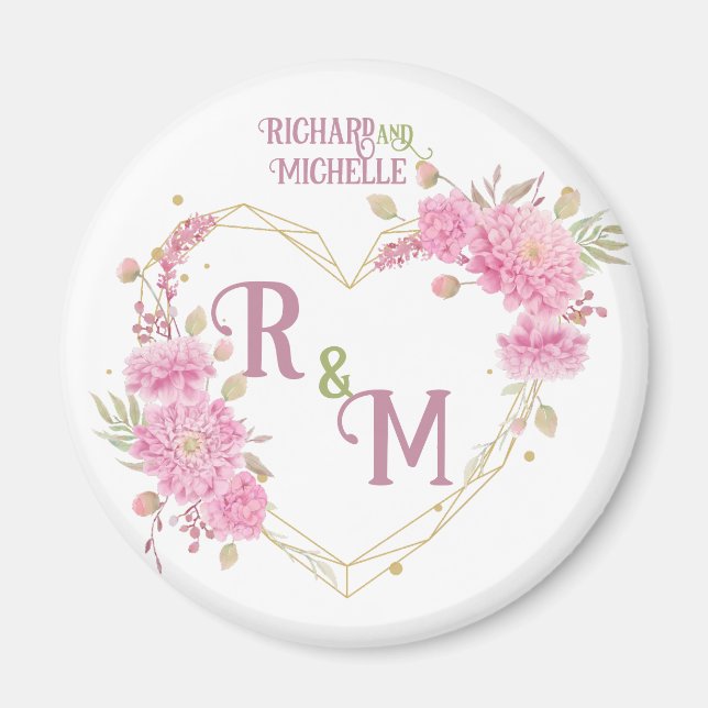 Aimant Élégant minimum Chic Nom de monogramme de la lettr (Devant)