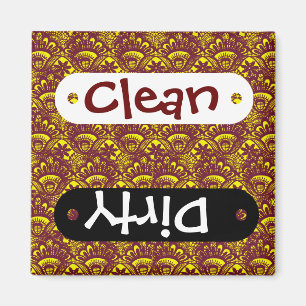 Aimant Élégant modèle de marron et de dentelle jaune D