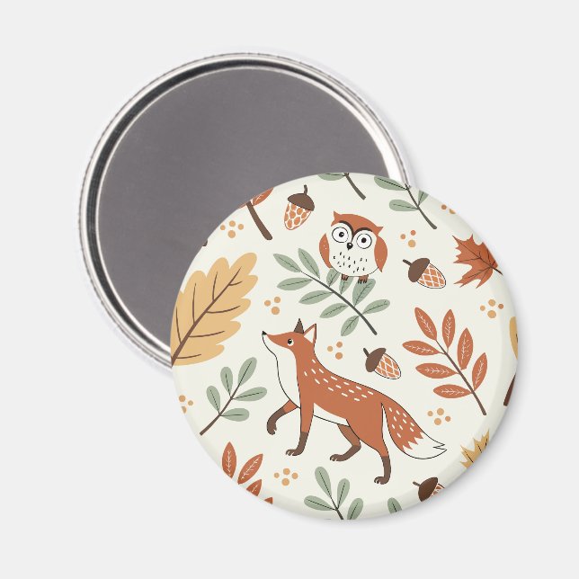 Aimant Élégant Motif d'automne scandinave (Recto/Verso)