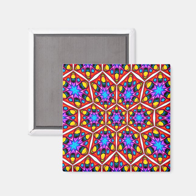 Aimant Élégant motif floral Abstrait (Recto/Verso)