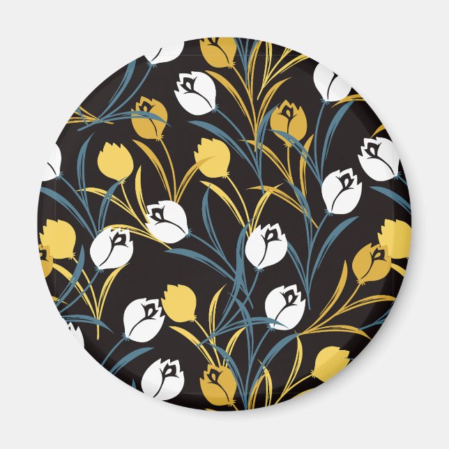 Aimant Élégant motif floral de Tulipe (Devant)