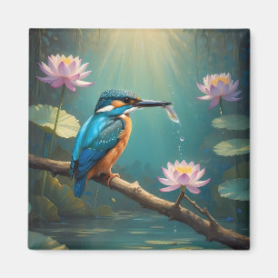 Aimant Élégant oiseau de martin-pêcheur