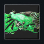 AIMANT ÉLÉGANT PEACOCK EN VERT, NOIR<br><div class="desc">Design numérique par Bulgan Lumini. Partie de la nouvelle collection ARCADIA.</div>