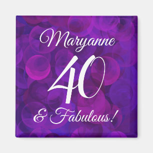 Aimant Elégant Purple 40 et Fabuleux fête d'anniversair