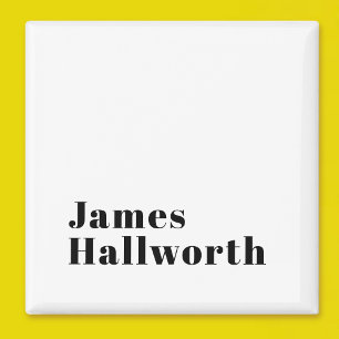 Aimant Élégant Retro Moderne Lettrage   Noir modifiable