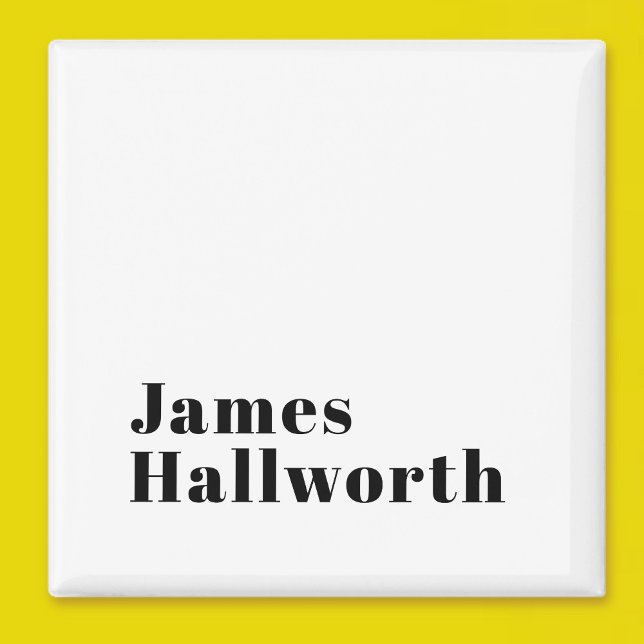 Aimant Élégant Retro Moderne Lettrage | Noir modifiable (Créateur téléchargé)