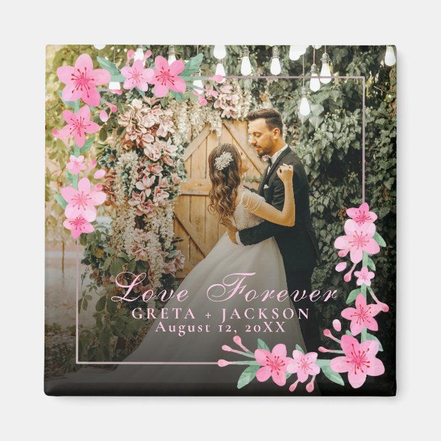 Aimant Elégant Romantique photo Heureuse Sainte-Valentin (Devant)