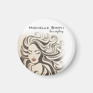 Aimant Élégant Sepia Chic Wavy Hairstyle extensions de ch