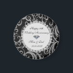 Aimant Élégant tourbillons Diamants 10e anniversaire Mari<br><div class="desc">L'élégant ornement du 10e anniversaire de mariage tournoie d'argent.</div>