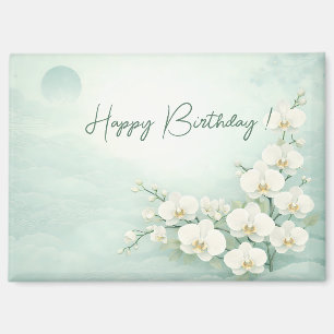 Aimant Elegant White Orchid Birthday 