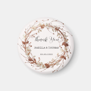 Aimant Élégante aquarelle rose or Daisy Floral Botanica