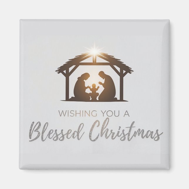 Aimant Elégante crèche Carte de Noël (Devant)