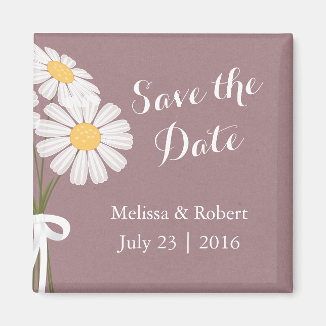 Aimant Élégante Fleur Blanche Mariage Save the Date (Devant)
