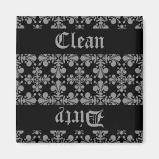 Aimant Elégante fleur de lis gothique damask propre sale