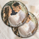 Aimant Élégante mariée Salle moderne Nom de la photo Date<br><div class="desc">Ajoutez la touche finale à votre mariage avec ces magnets photo personnalisés modernes et simples. Parfait comme les faveurs de mariage à tous vos invités. Customisez ces magnets mariages avec votre photo fiançailles préférée, photo neuve, et personnalisez avec le nom et la date. Consultez notre collection de mariages pour les...</div>