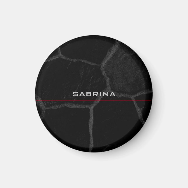 Aimant Elégante Pierre Noire Minimaliste Style Moderne (Devant)