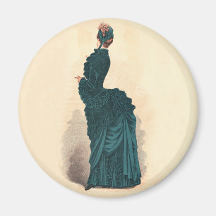 Aimant Élégante robe victorienne bleue
