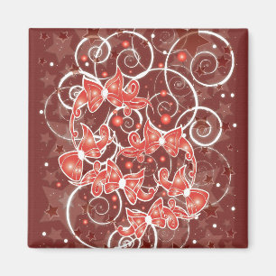 Aimant Élégants et mignons vaches et étoiles de Noël