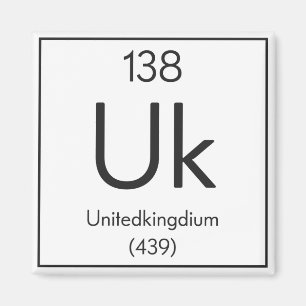 Aimant Élément britannique "Unitedkingdium" Chimie drôle