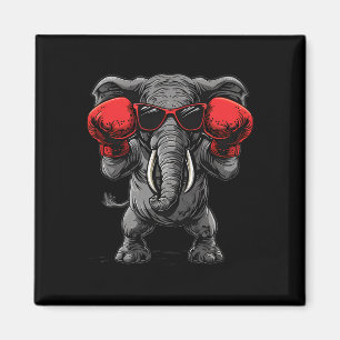 Aimant Élément de boxe avec gants de boxe Kickboxing Drôl
