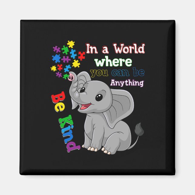 Aimant Élément éléphant mignon et pièce de puzzle pour la (Devant)